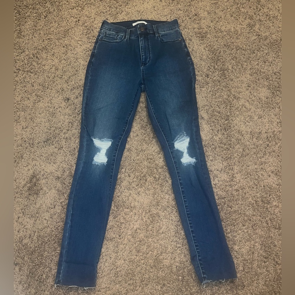 Ripped Dark Washed Pacsun Skinny Jeans